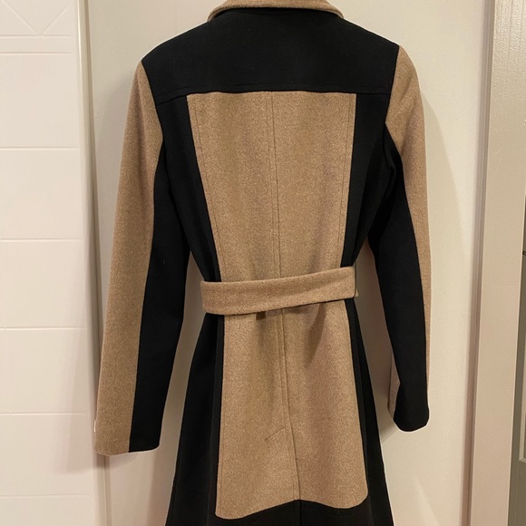 Beige and black woolen coat Calvin Klein - Picture 2 of 12
